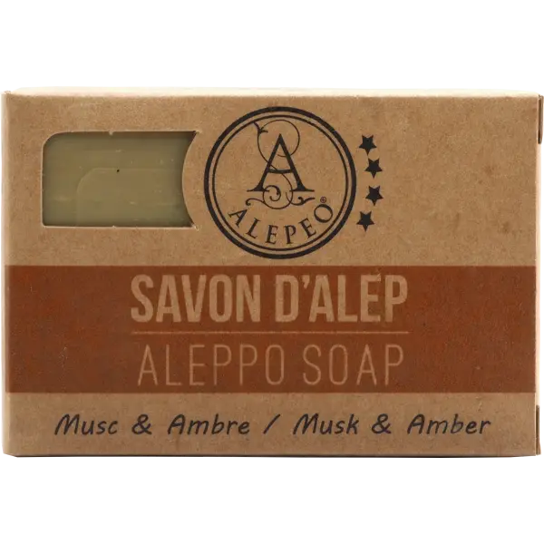 ALEPEO Aleppo Olivenölseife mit Moschus-Amber-Duft 100 g